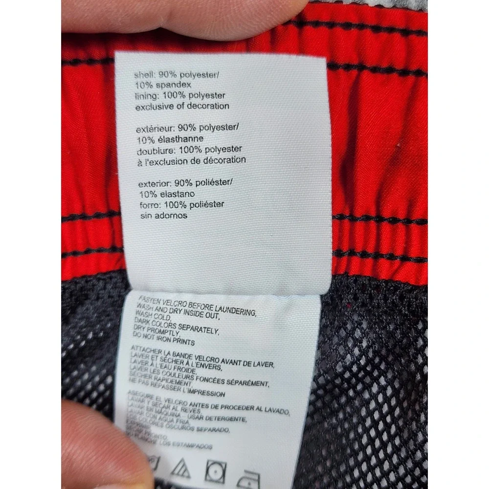 Speedo Mens Grey White Ombre Swim Trunks Board Shorts Small Side Pocket